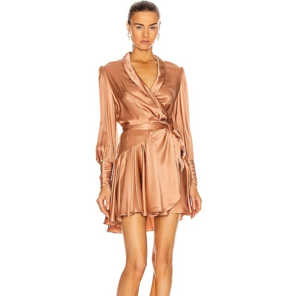 - Zimmerman Silk Wrap V-Neck Mini Dress
